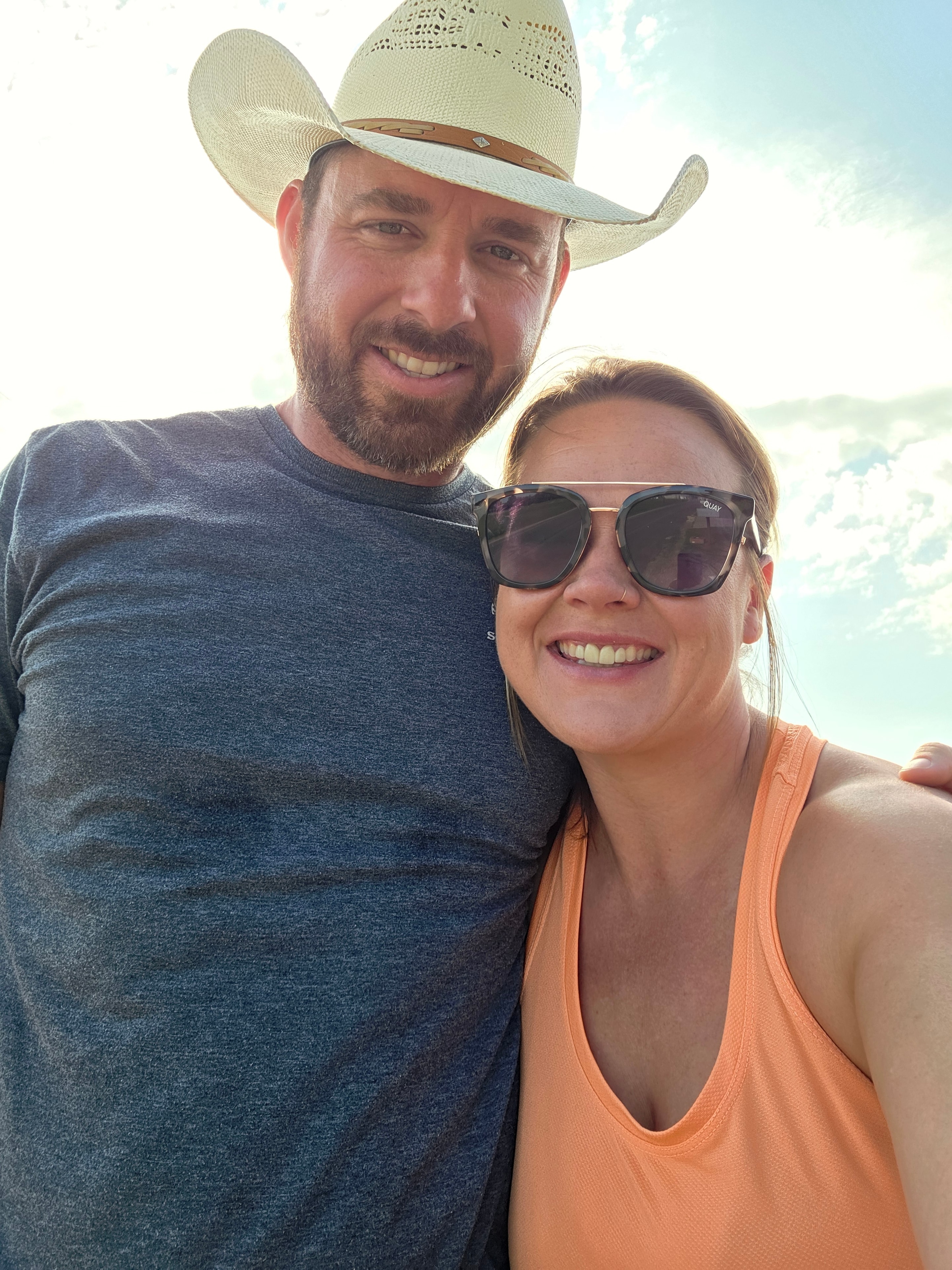 Couple at the market booth
